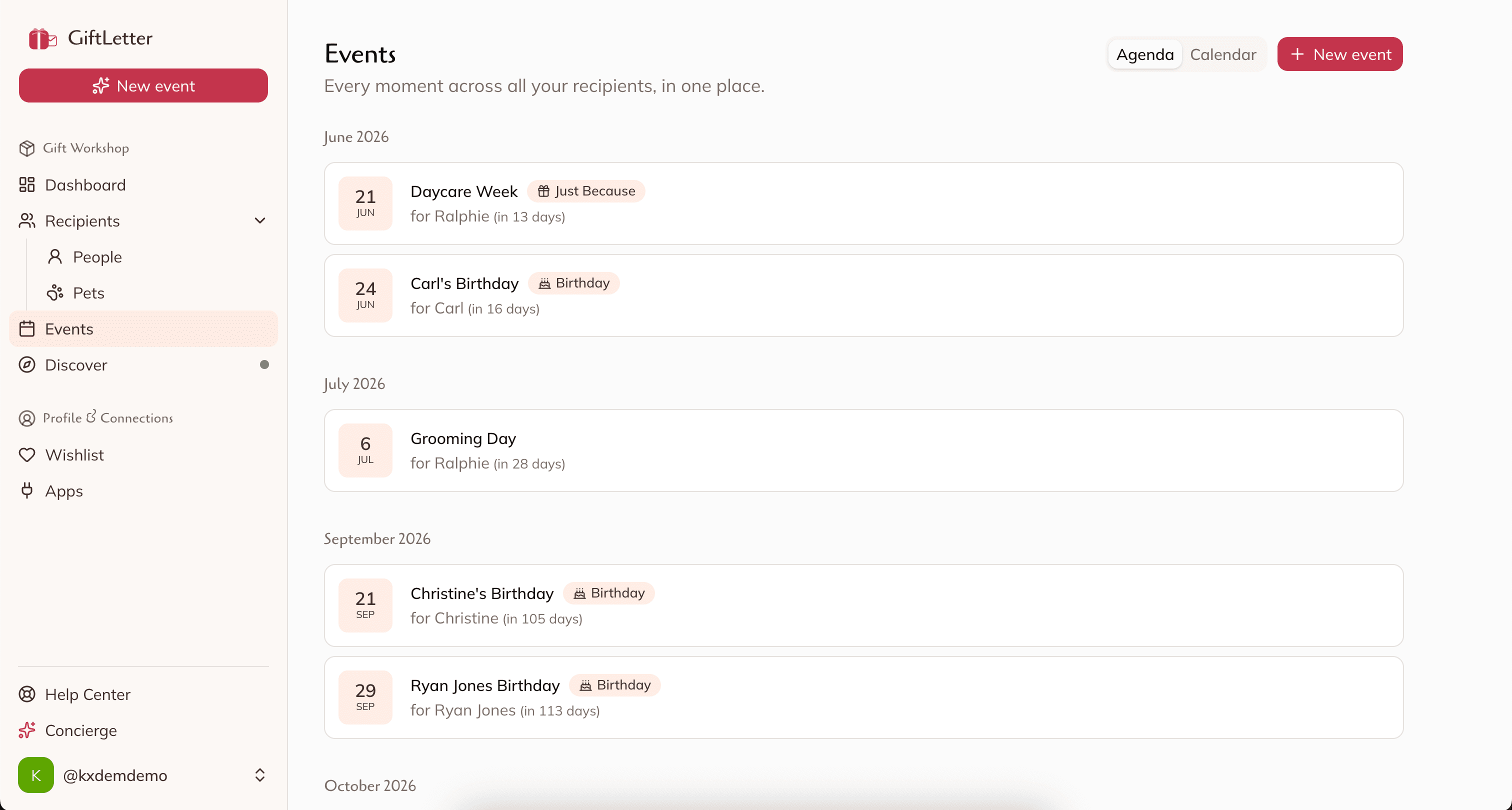 GiftLetter app — screen 3 of 6