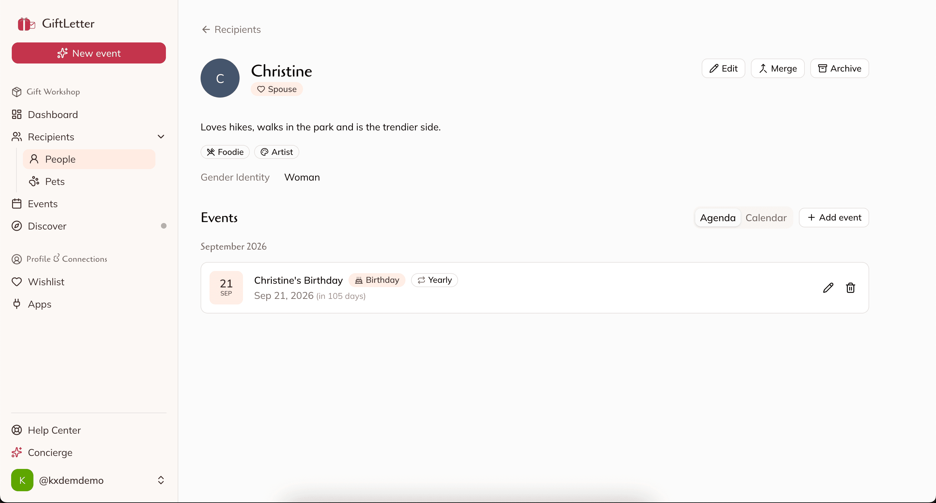 GiftLetter app — screen 4 of 6